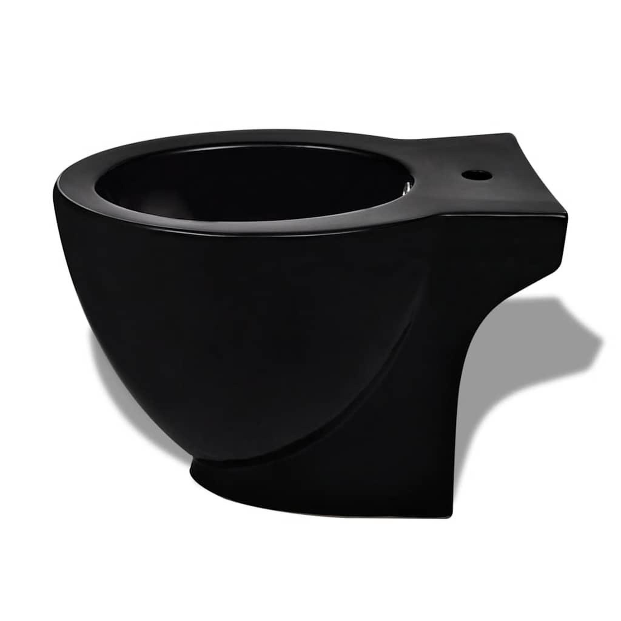 Voir la diapositive 3 : VIDAXL Bidet rond a poser en ceramique sanitaire noir