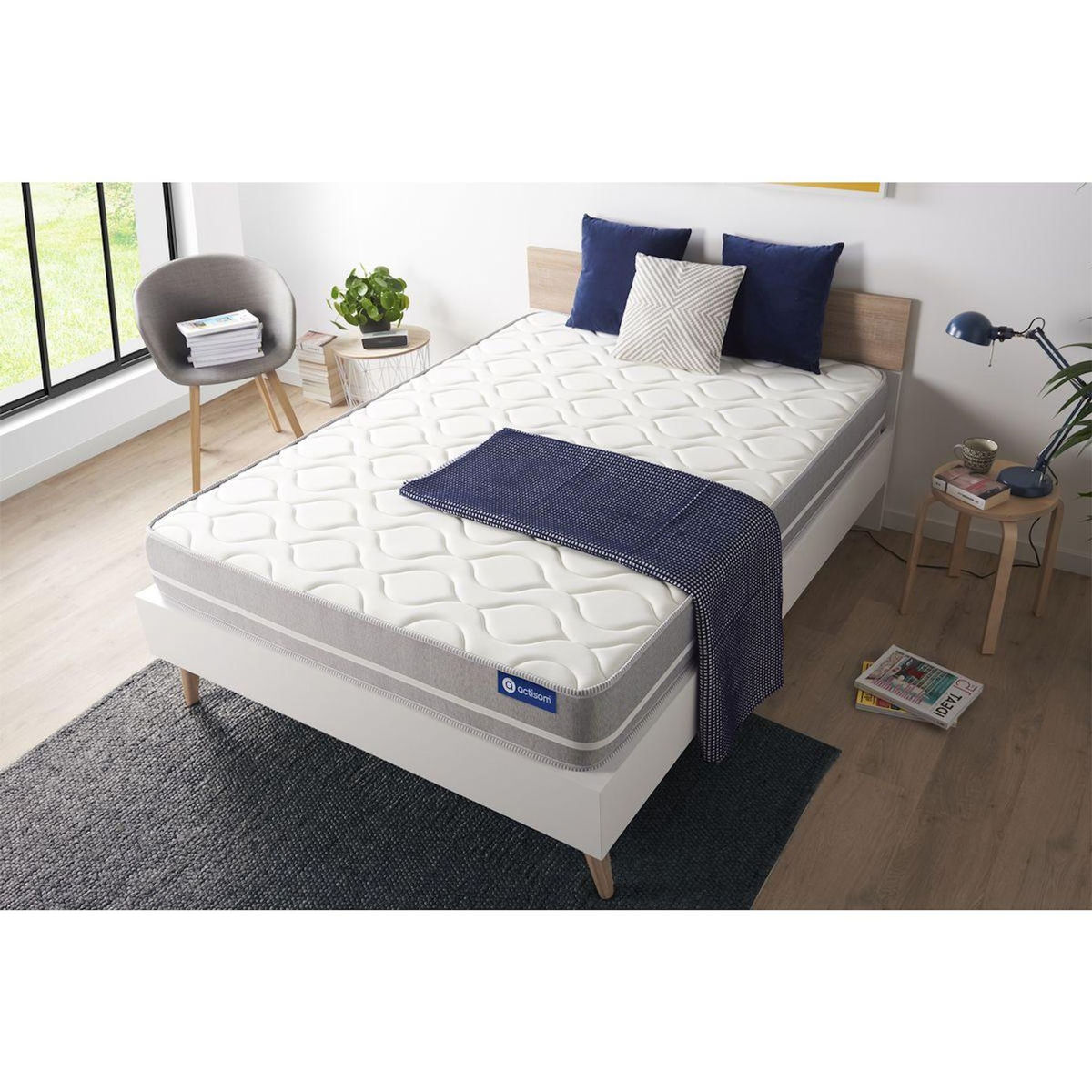 ACTISOM Matelas Latex + mémoire de forme ACTILATEX TOUCH 160x200 3zones de confort