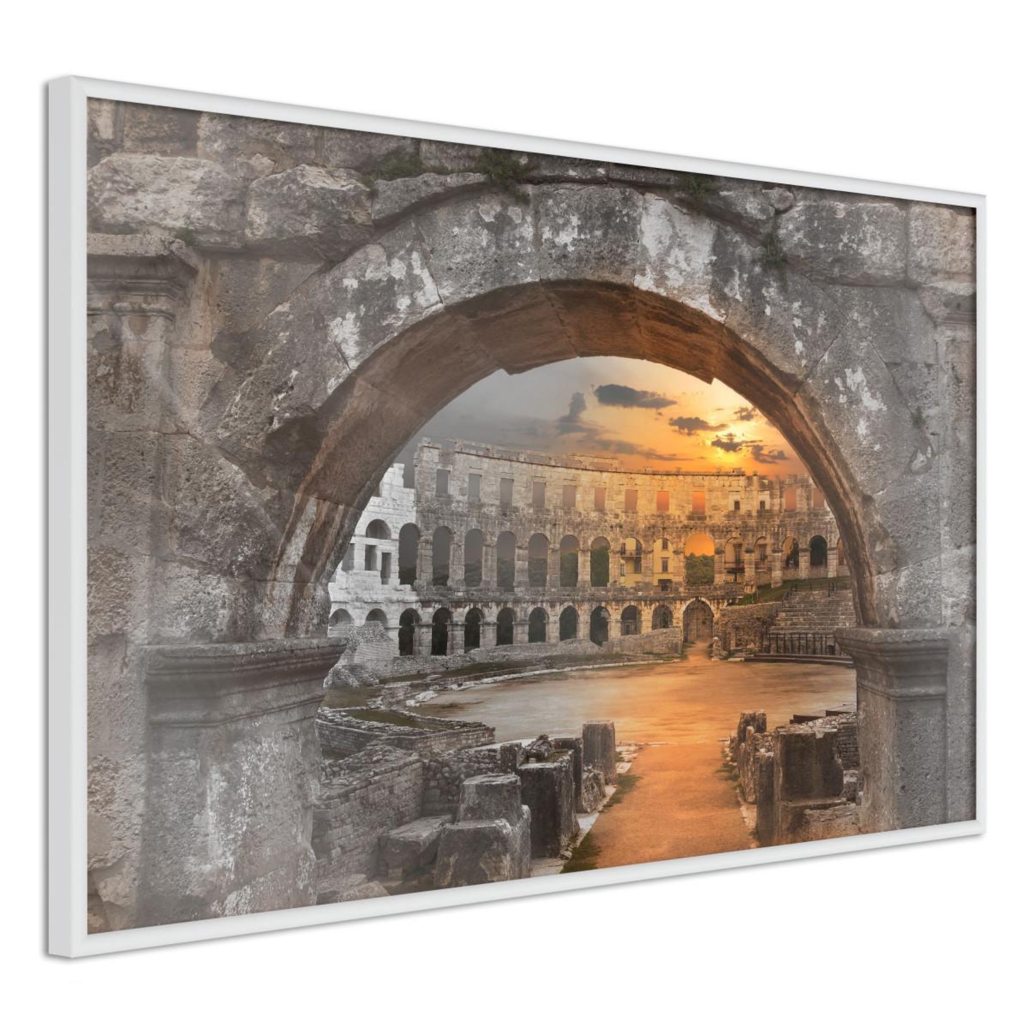 Paris Prix Affiche murale encadrée  sunset in the ancient city