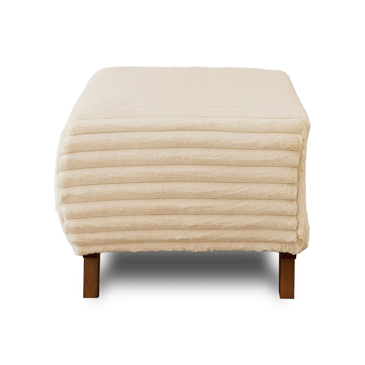 BEST MOBILIER Cristal - pouf modulable - 65 cm - en fausse fourrure côtelée