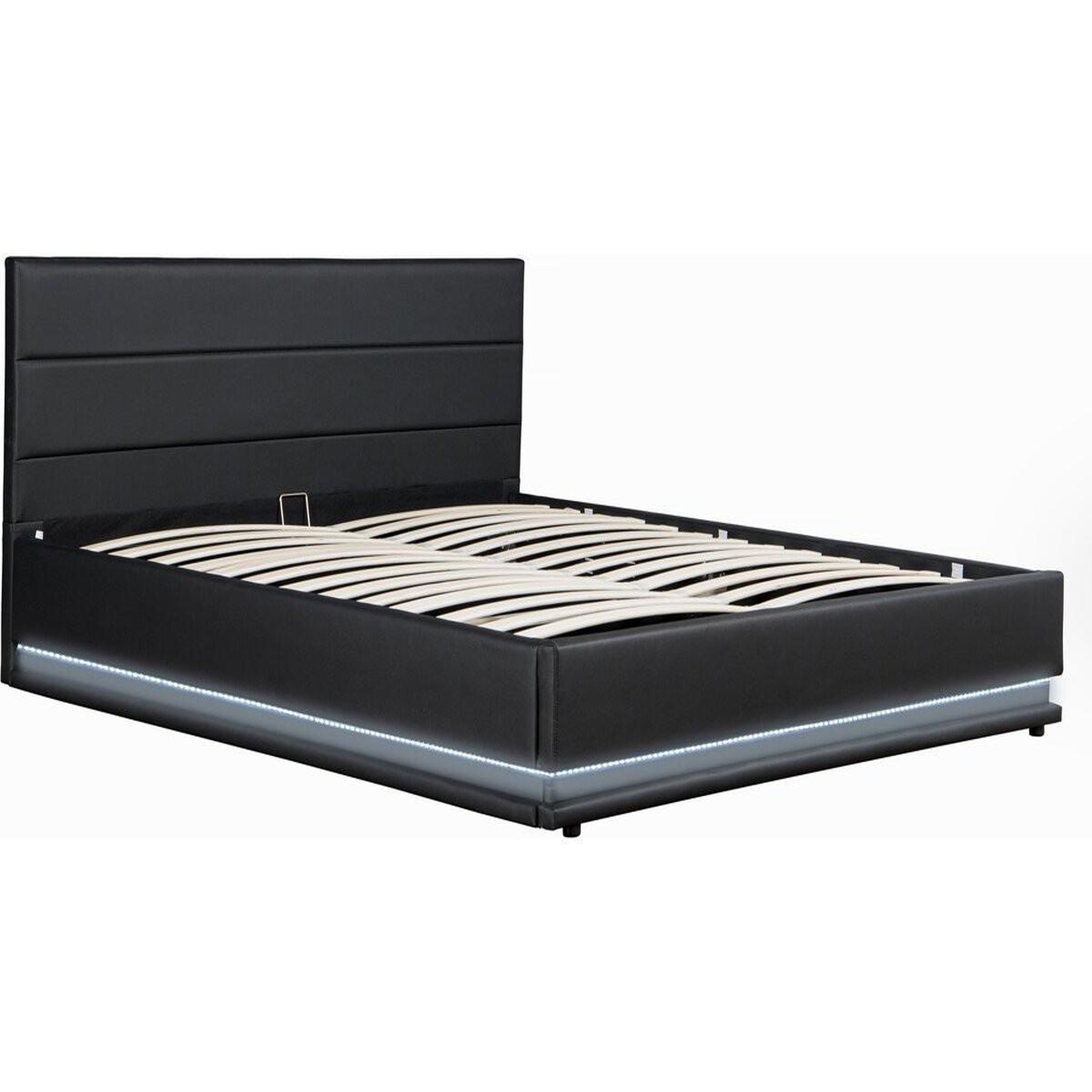 Voir la diapositive 1 : Habitat et Jardin Lit led avec coffre  anastasia  - 180 x 200 cm - noir