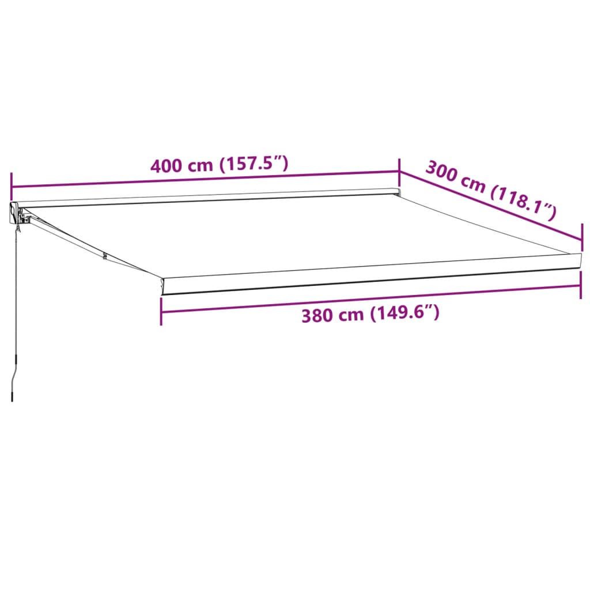 Voir la diapositive 6 : VIDAXL Auvent manuel retractable marron 400x300 cm