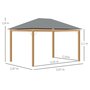 Voir la diapositive 3 : OUTSUNNY Pavillon de jardin style contemporain - barnum avec rideaux - dim. 3,97L x 2,97l x 2,8H m - alu. aspect bois polyester gris