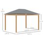 Voir la diapositive 3 : OUTSUNNY Pavillon de jardin style contemporain - barnum avec rideaux - dim. 3,97L x 2,97l x 2,8H m - alu. aspect bois polyester gris