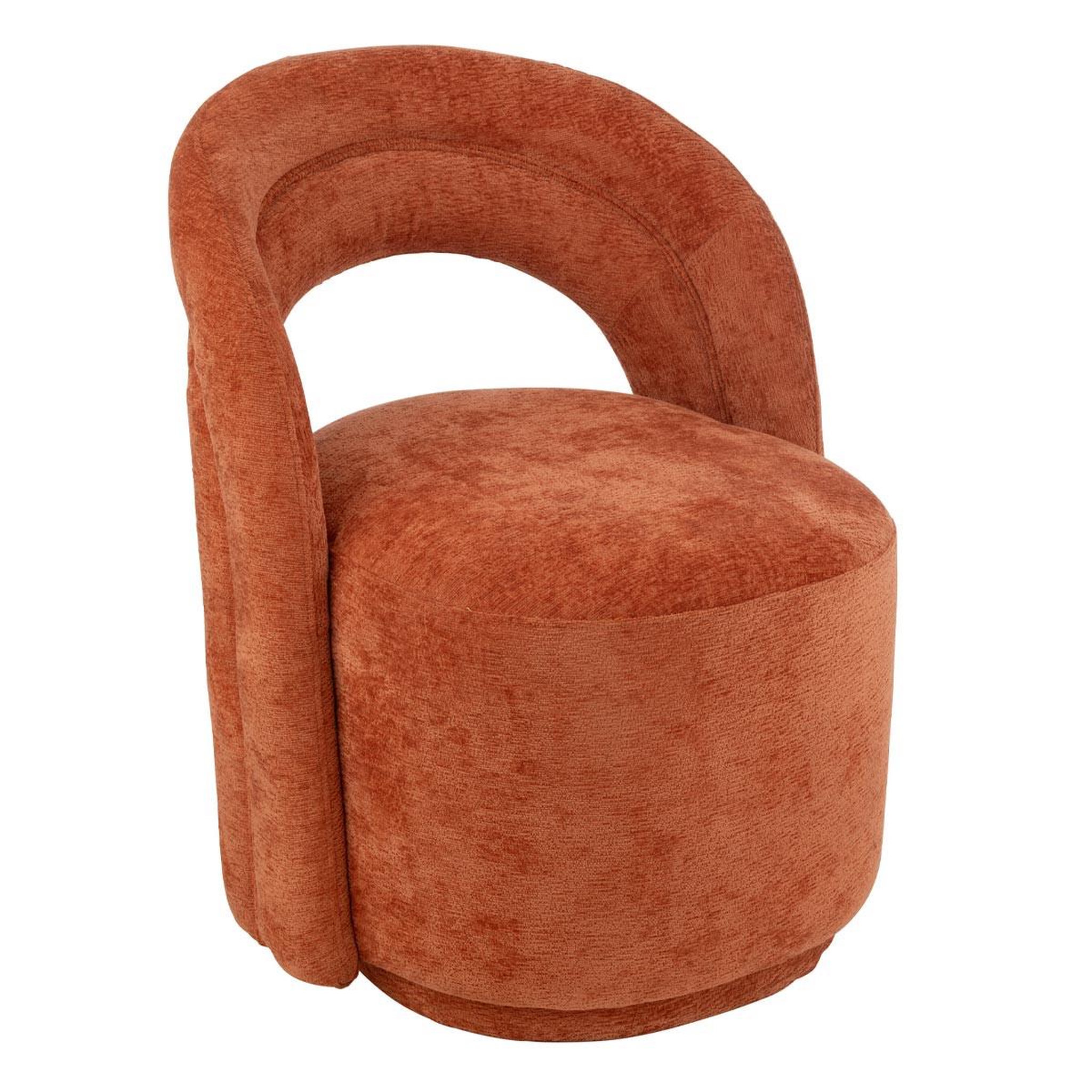 J-LINE Fauteuil design arrondi  anise  80cm orange rouille