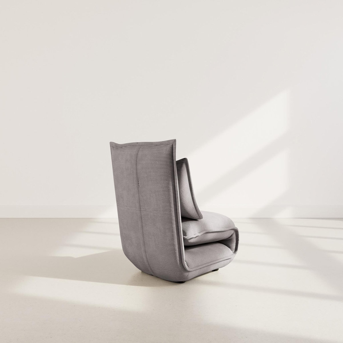 BEST MOBILIER Candice - banquette 1 place convertible clic-clac en velours côtelé