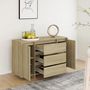 Voir la diapositive 4 : VIDAXL Buffet avec 3 tiroirs Chêne Sonoma 120x41x75 cm Bois ingénierie