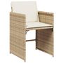 Voir la diapositive 4 : VIDAXL Chaises de jardin avec coussins lot de 4 beige resine tressee