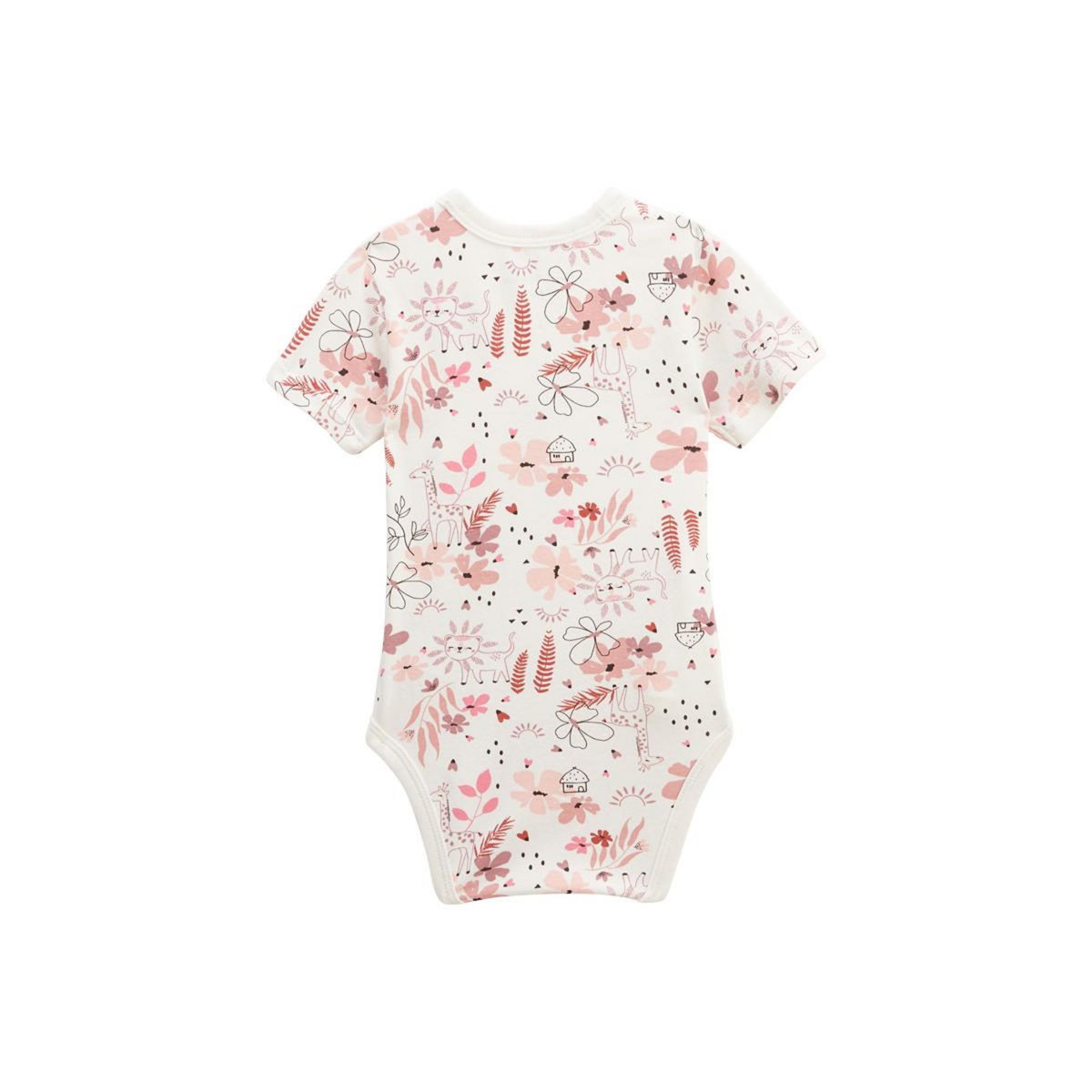 Petit Béguin Lot de 2 bodies bébé manches courtes ouverture croisée Petit Safari