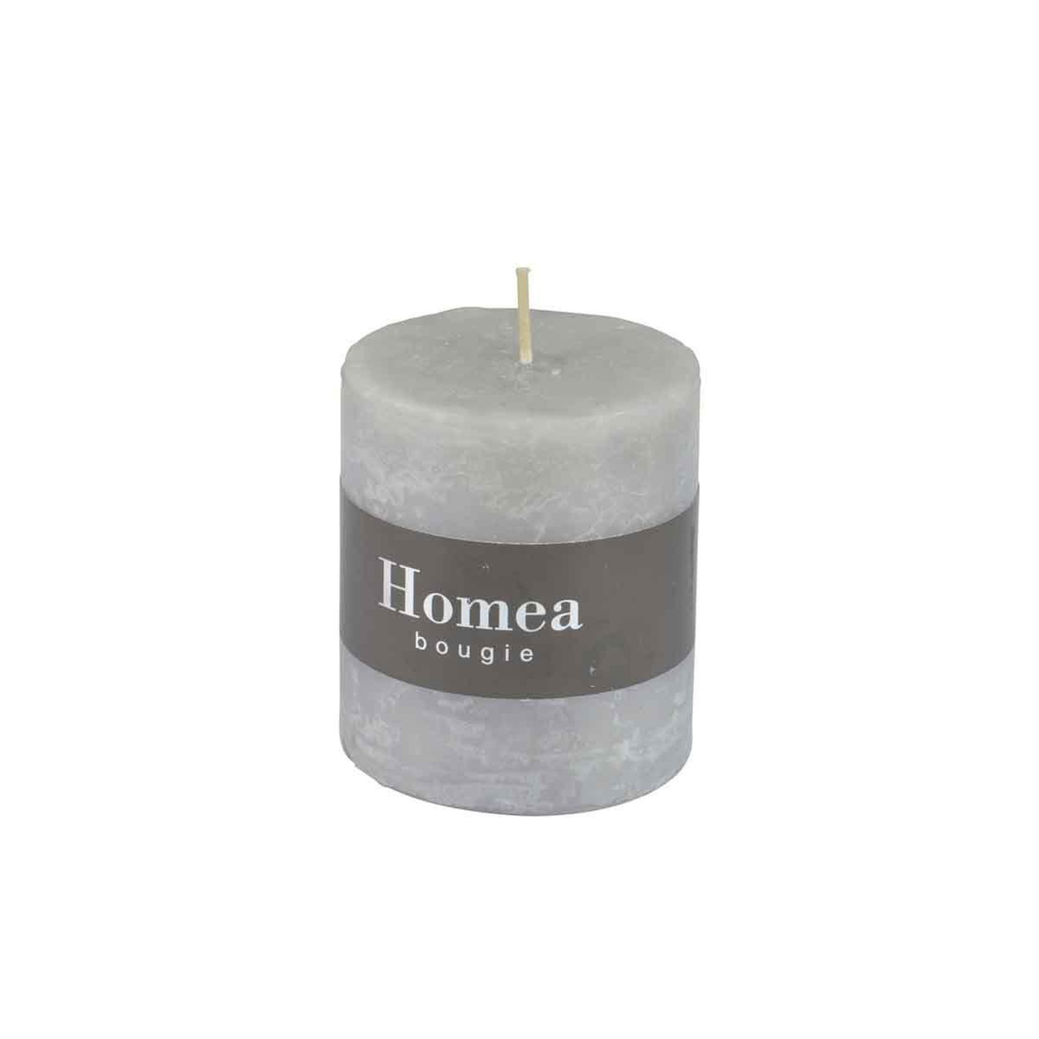 Voir la diapositive 2 : HOMEA Bougie pilier déco  rustique  7cm gris