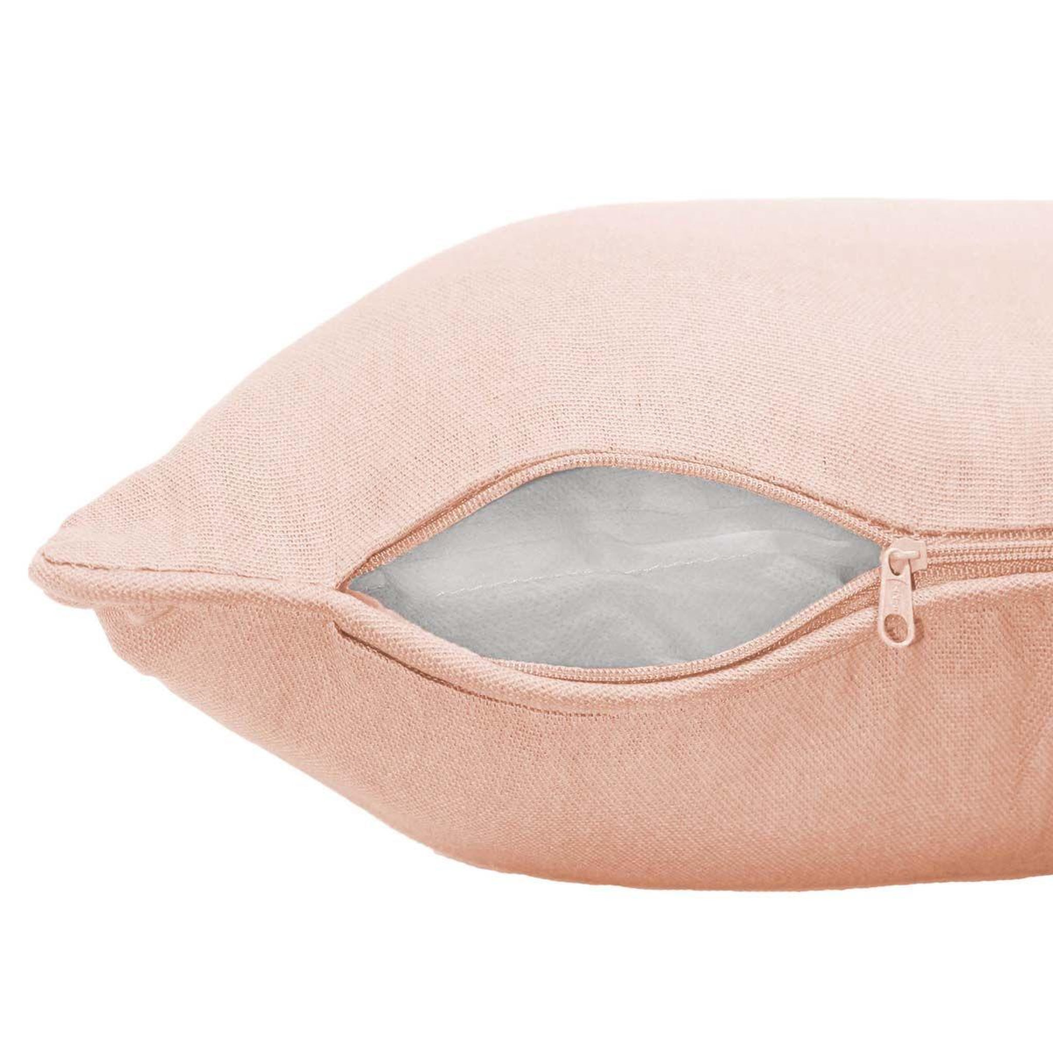 Voir la diapositive 2 : Douceur d'Intérieur Housse de coussin  panama  40x40cm rose poudré