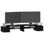Voir la diapositive 4 : VIDAXL Support de moniteur Noir 100x27,5x15 cm Bois de pin solide