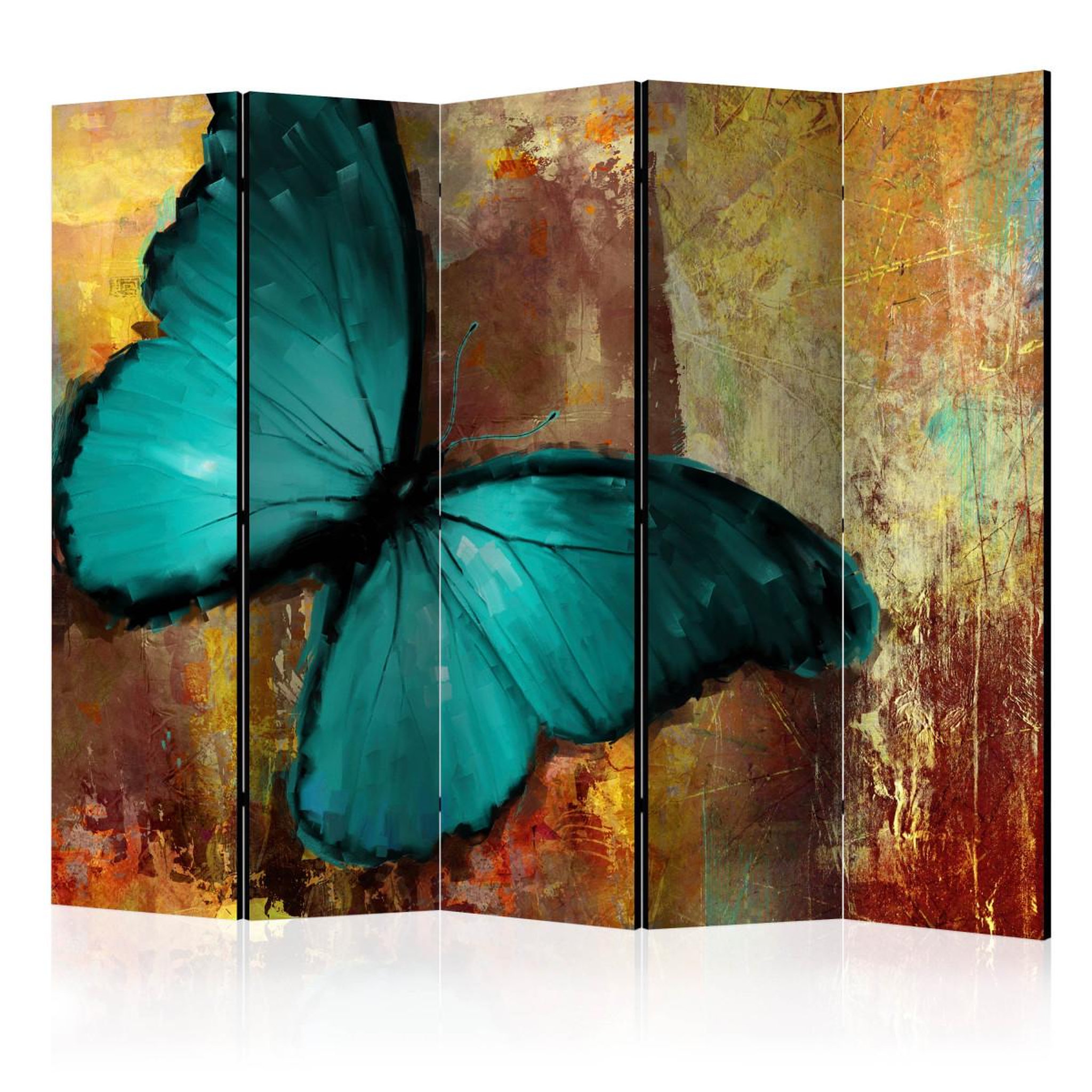 Paris Prix Paravent 5 volets  painted butterfly  172x225cm