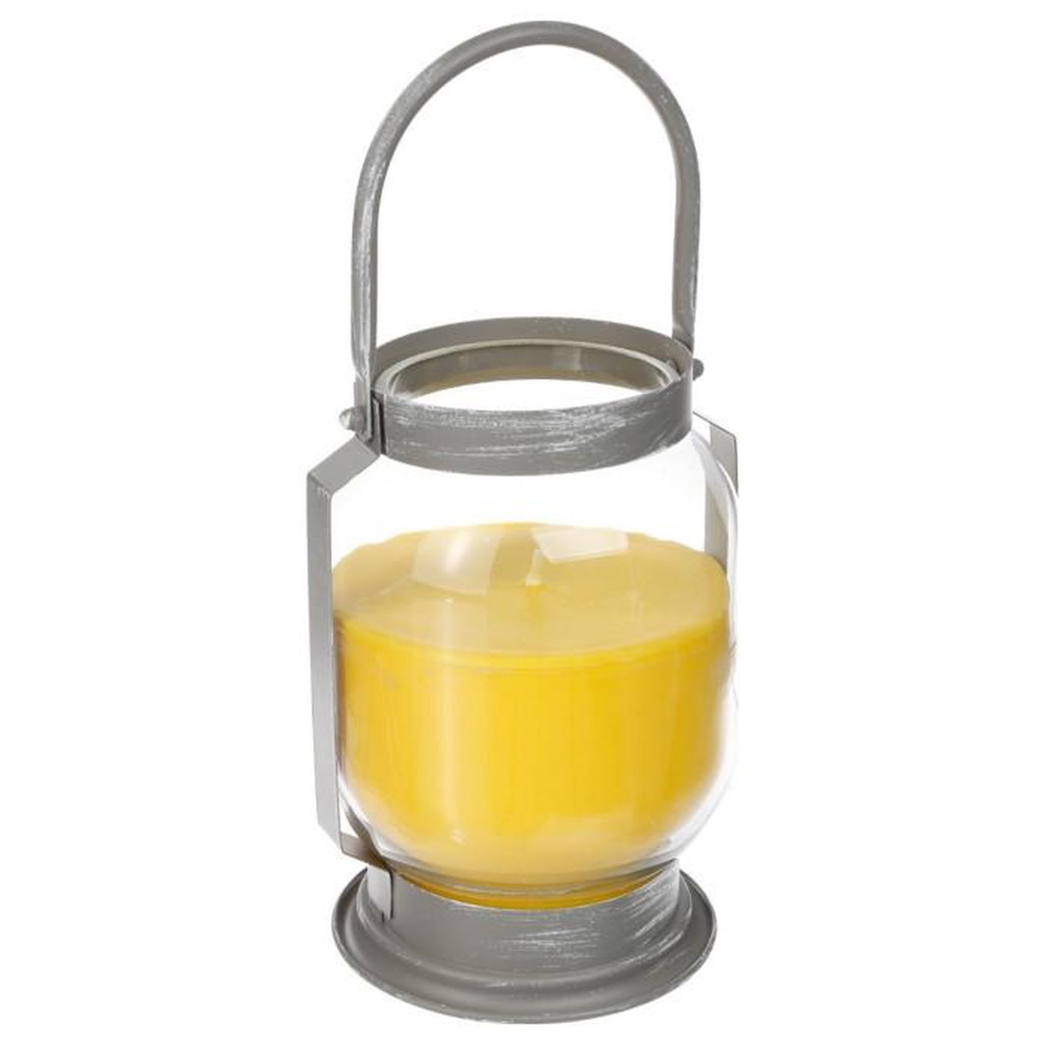 COMPTOIR DE LA BOUGIE Bougie Lanterne  Citronelle  20cm Argent