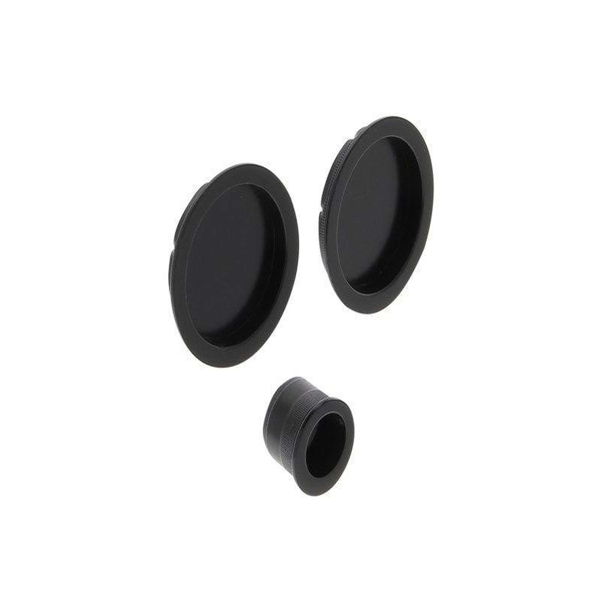 CENTRALE BRICO Kit de poignées porte coulissante ronde zamak mat, noir Voir les détails du produit