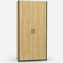 Voir la diapositive 1 : ID MARKET Armoire 2 portes DETROIT penderie 80 cm avec étagères rangement maxi capacité design industriel