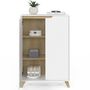 Voir la diapositive 6 : ID MARKET Meuble de rangement 2 portes HELSINKI scandinave blanc