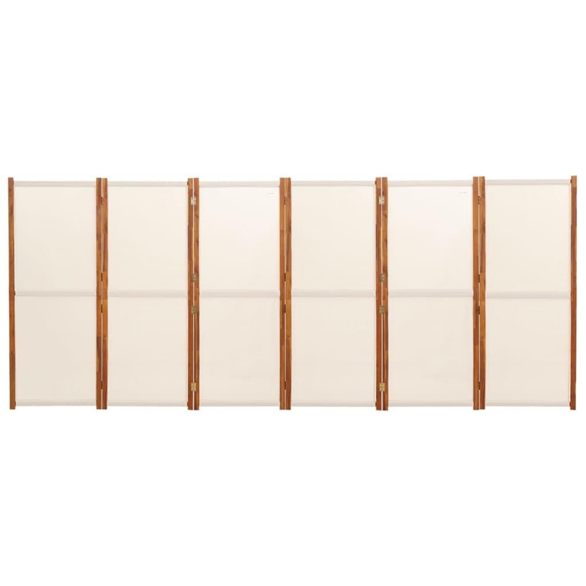 VIDAXL Cloison de separation 6 panneaux Blanc creme 420x180 cm