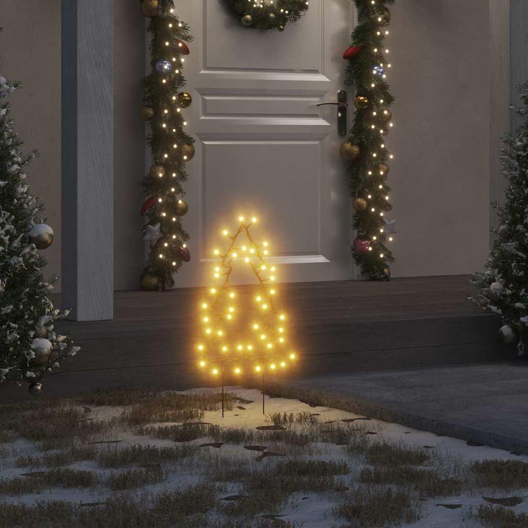 VIDAXL Decoration lumineuse arbre de Noël piquets 3 pcs 50 LED 30 cm
