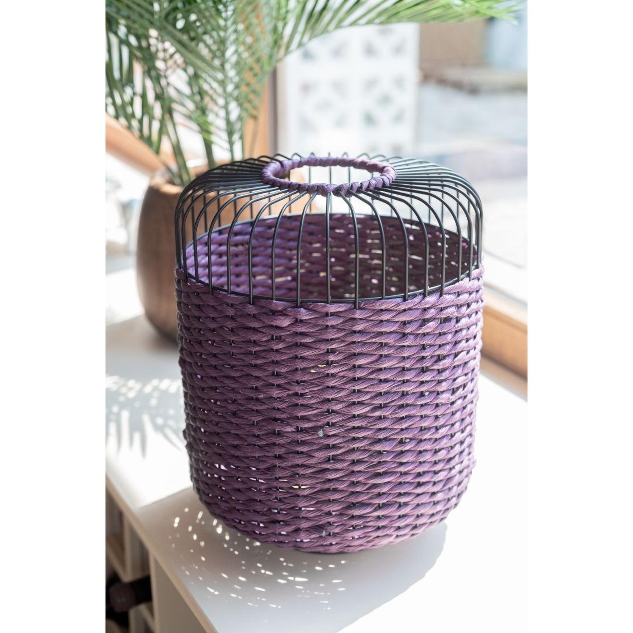 Voir la diapositive 4 : J-LINE Lampe à poser en métal  eldon  34cm mauve