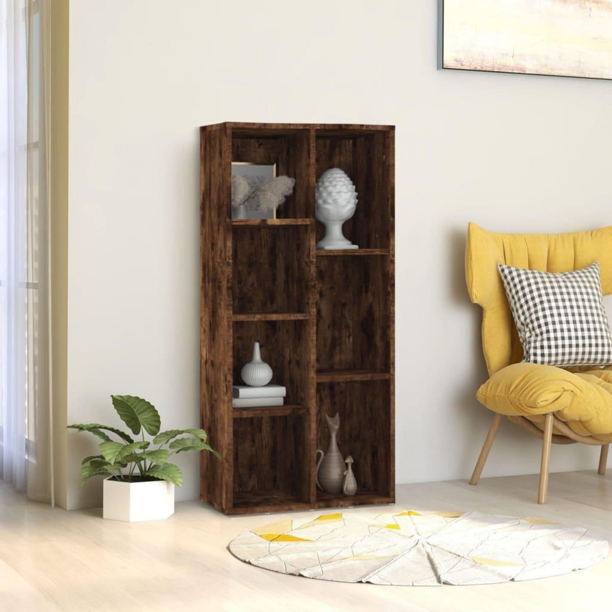 VIDAXL Armoire a livres Chene fume 50x25x106 cm