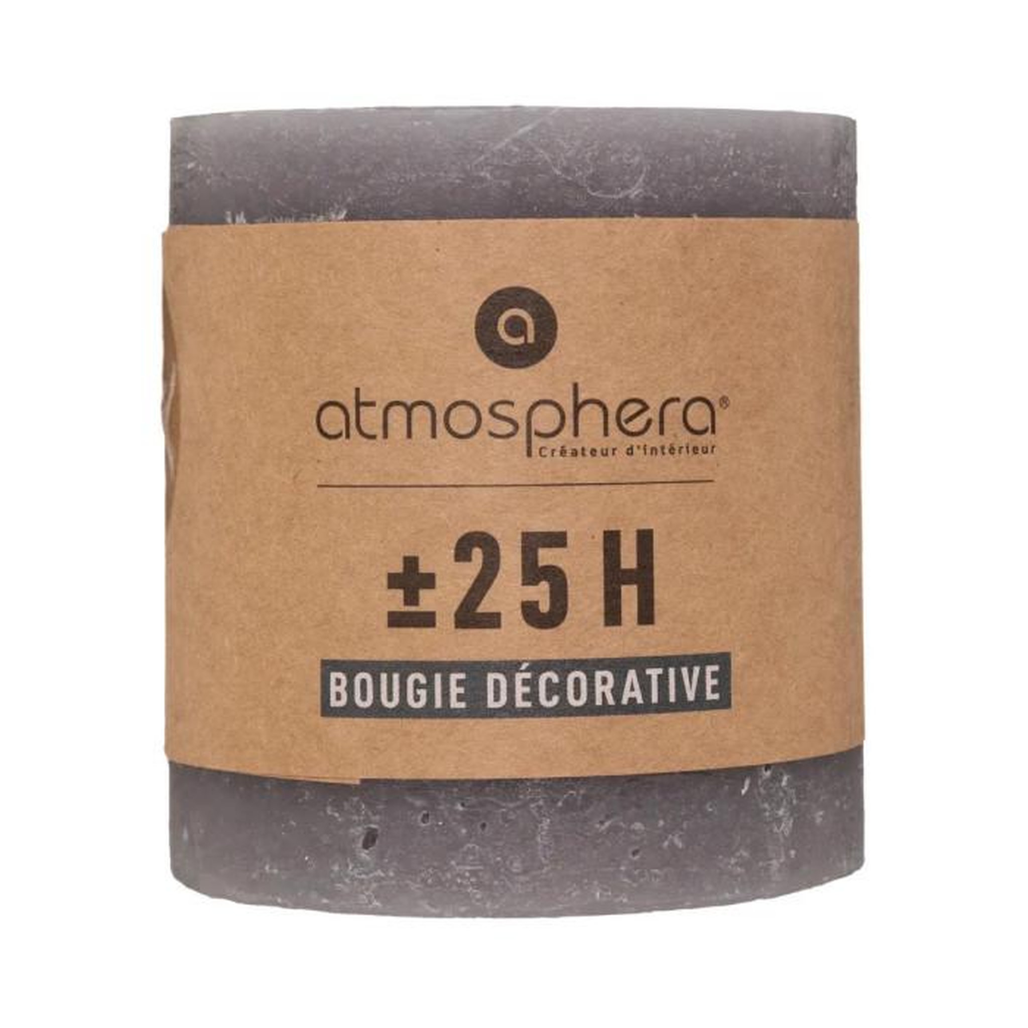 Voir la diapositive 3 : COMPTOIR DE LA BOUGIE Bougie ronde  rustic  7cm gris