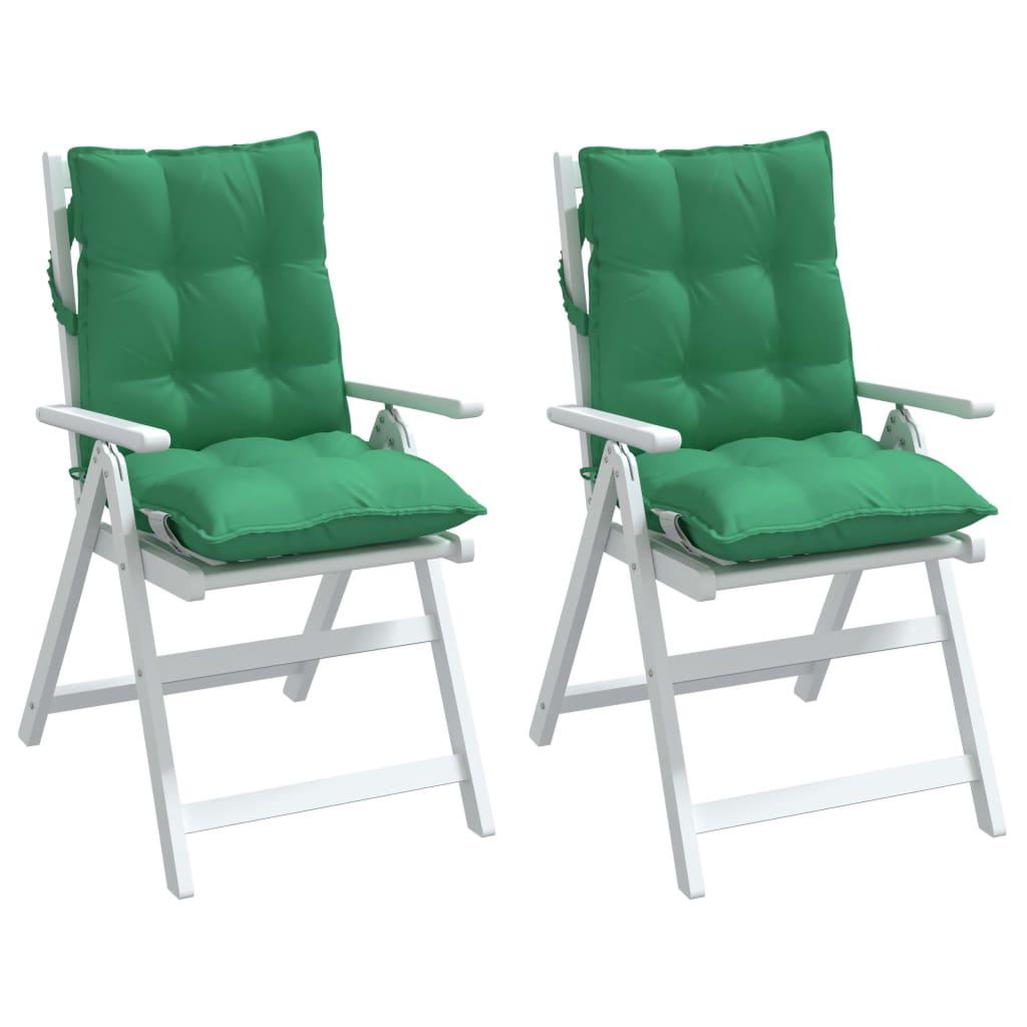 Voir la diapositive 4 : VIDAXL Coussins de chaise a dossier bas lot de 2 vert tissu oxford