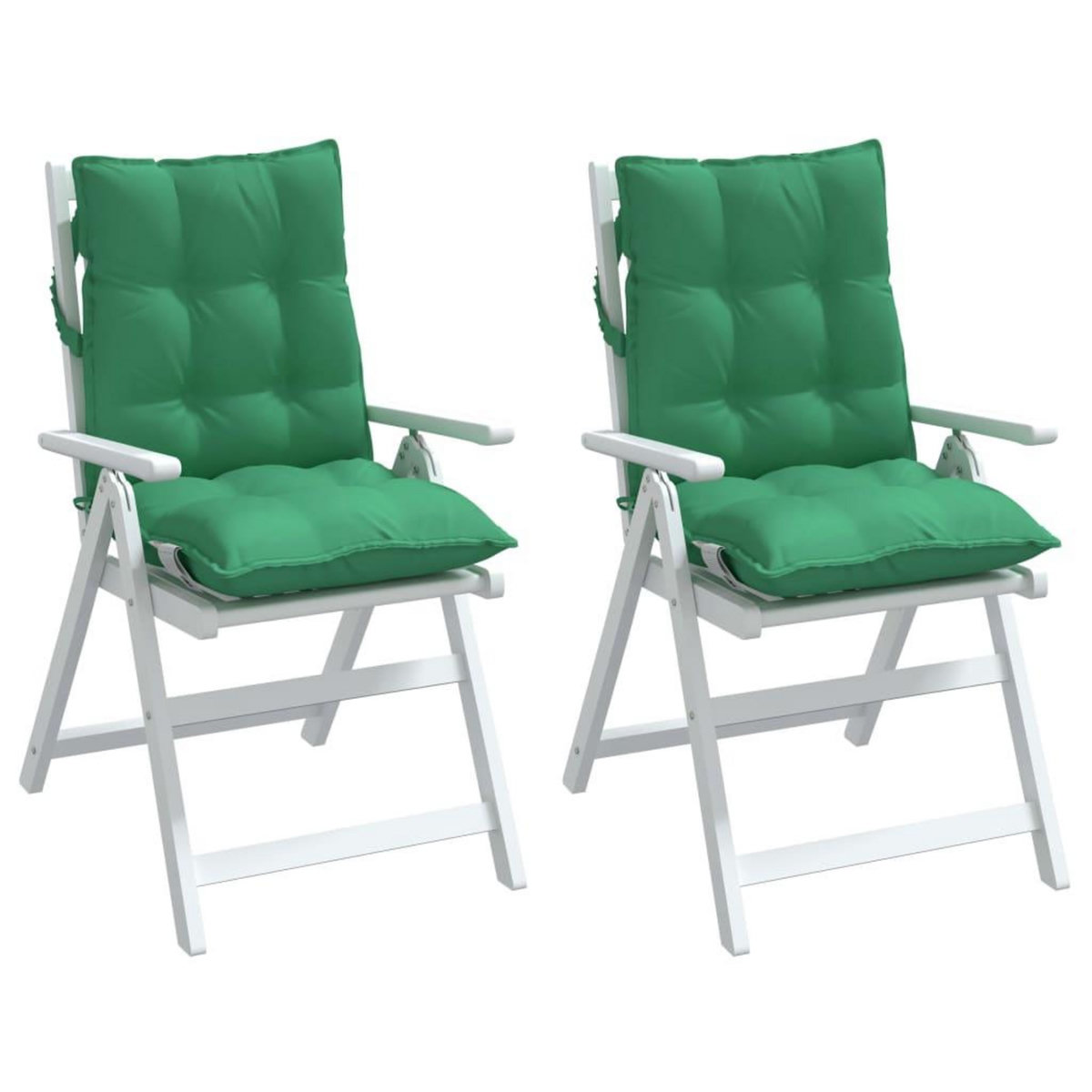 VIDAXL Coussins de chaise a dossier bas lot de 2 vert tissu oxford