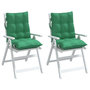 Voir la diapositive 4 : VIDAXL Coussins de chaise a dossier bas lot de 2 vert tissu oxford