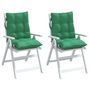 Voir la diapositive 4 : VIDAXL Coussins de chaise a dossier bas lot de 2 vert tissu oxford