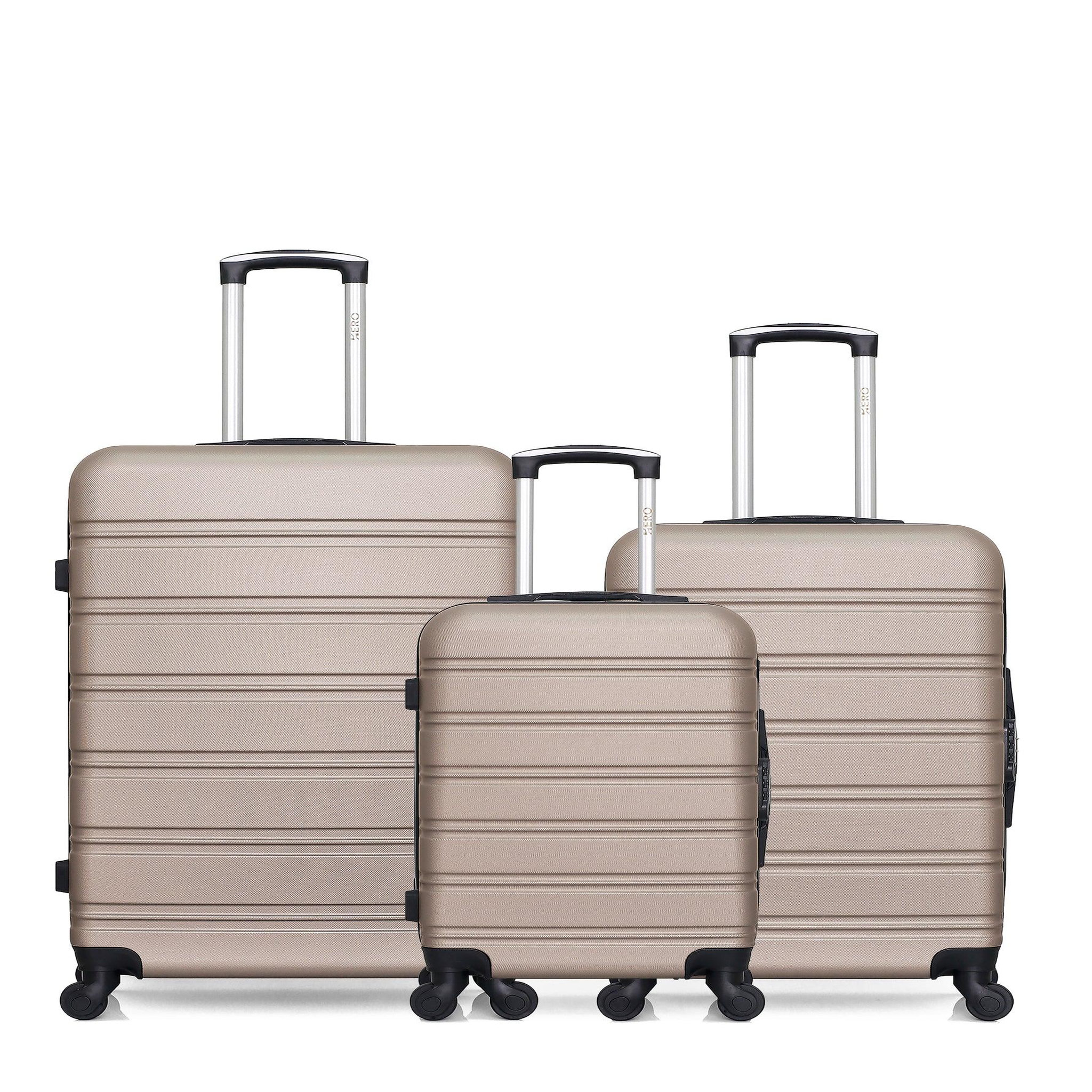 HERO Lot de 3 valises rigides grand format, taille moyenne et cabine renoso