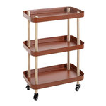 Paris Prix Desserte de Cuisine 3 Niveaux  Yumi  76cm Rouge