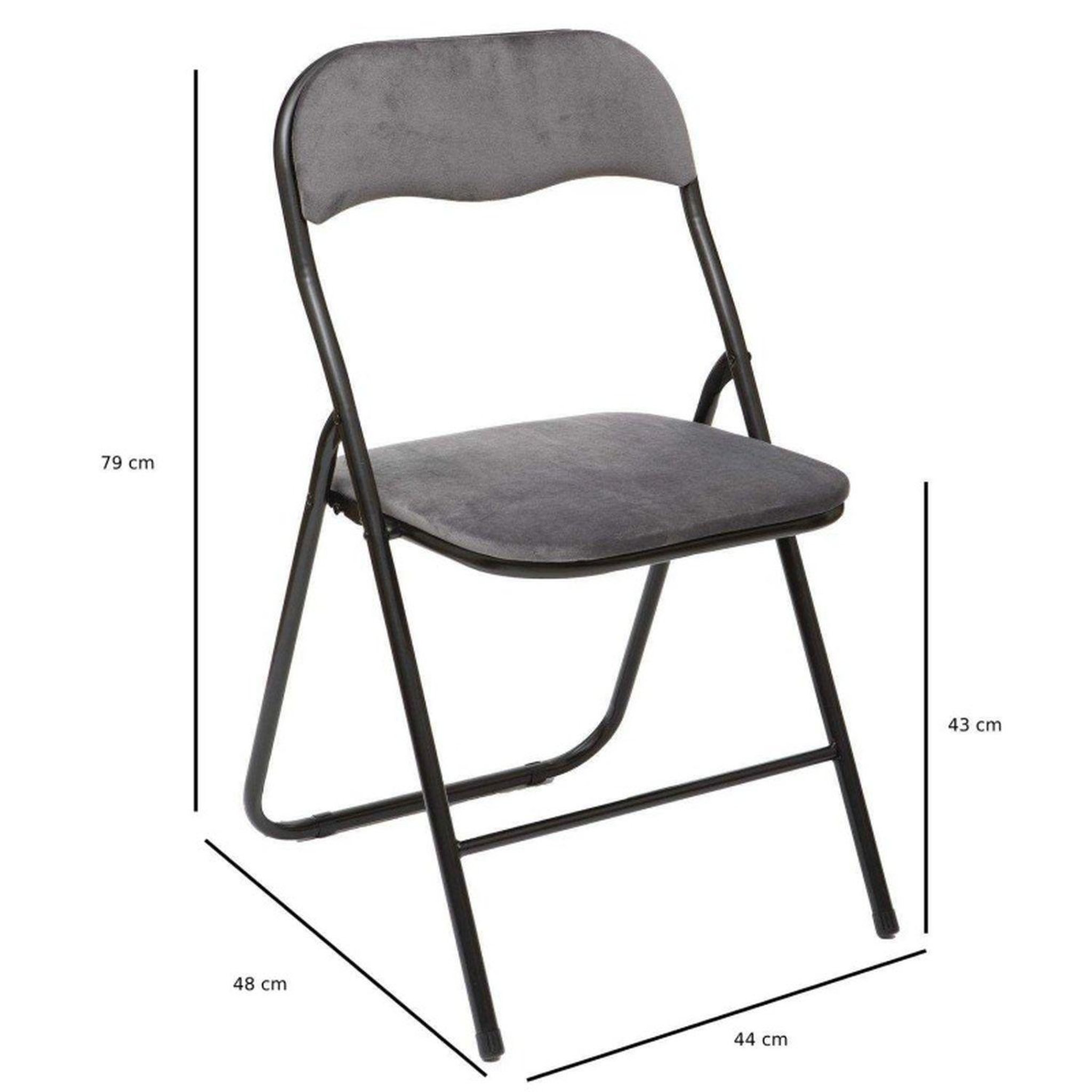 Voir la diapositive 4 : TOILINUX Lot de 6 Chaises pliantes effet velours