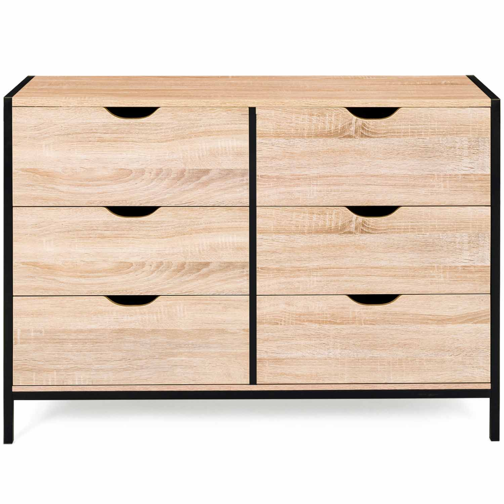 Voir la diapositive 3 : ID MARKET Commode 6 tiroirs detroit 115 cm design industriel