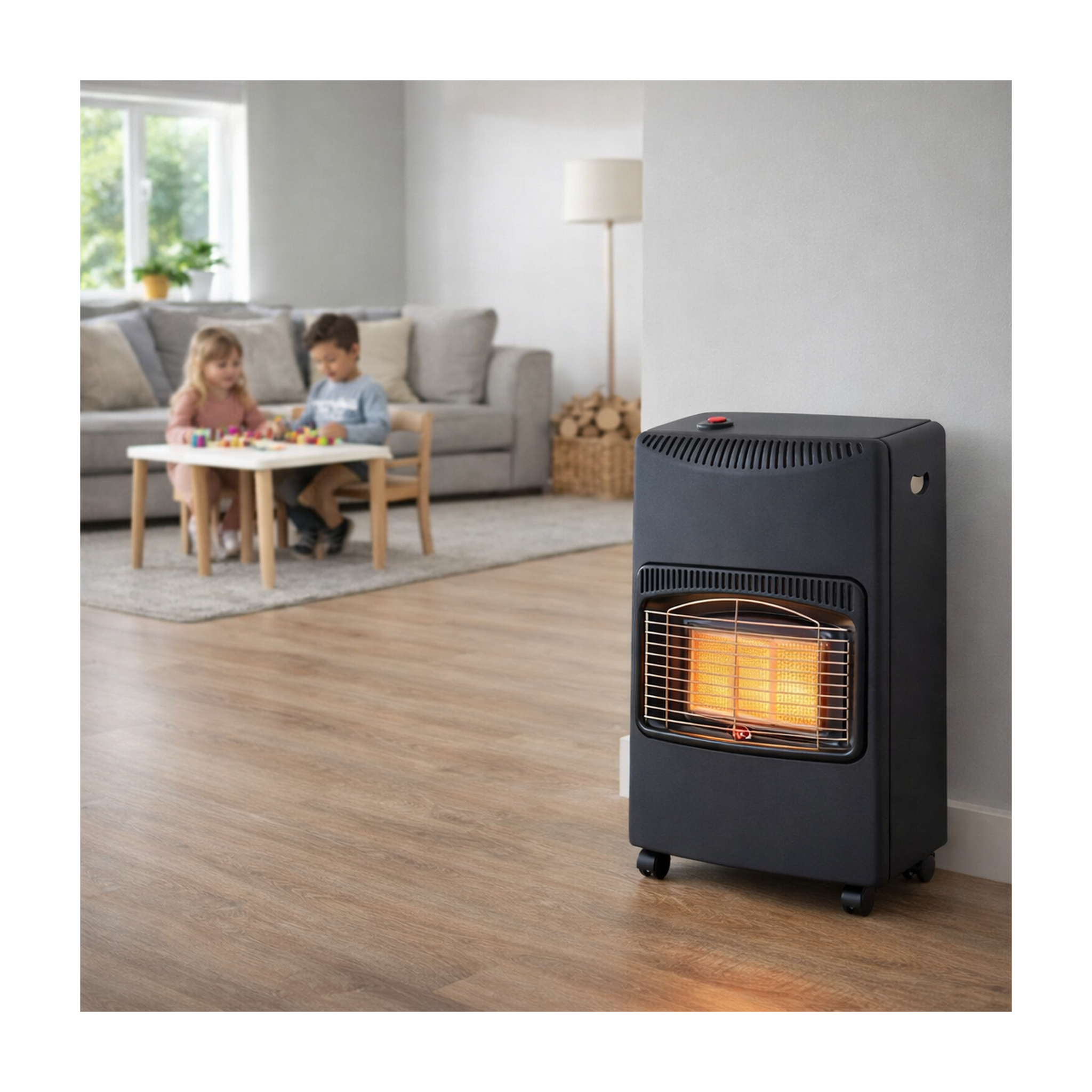 Voir la diapositive 6 : NIKLAS Chauffage d'appoint gaz 4200w + connectique gaz incluse 3 puissances de chauffe - poele à gaz mobile intérieur 120m3 niklas