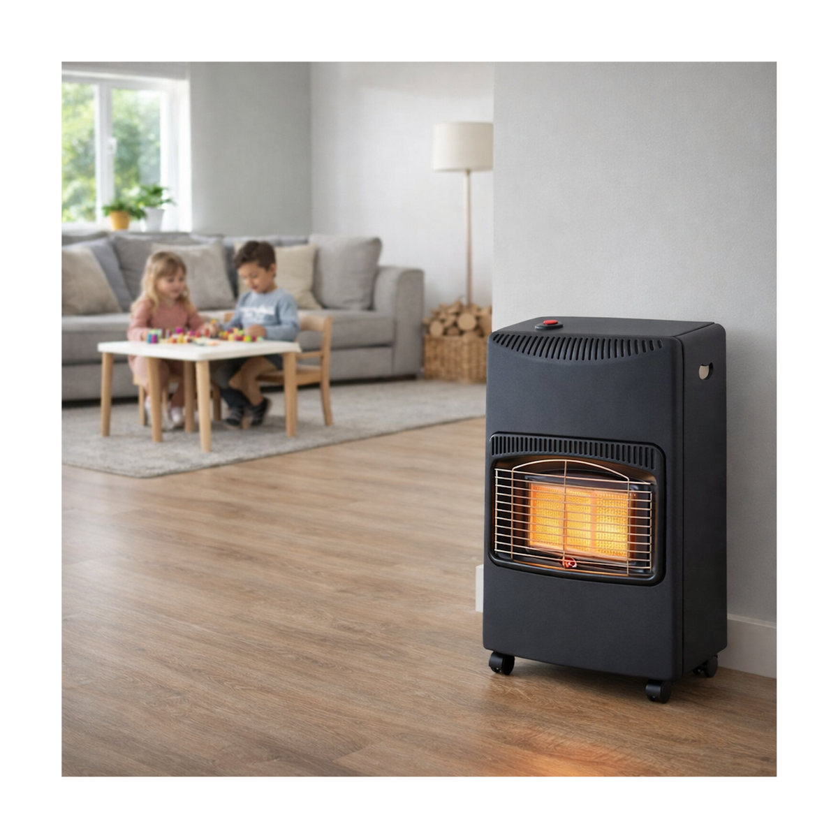 NIKLAS Chauffage d'appoint gaz 4200W + Connectique gaz incluse 3 puissances de chauffe - Poele à gaz mobile Intérieur 120m3 NIKLAS