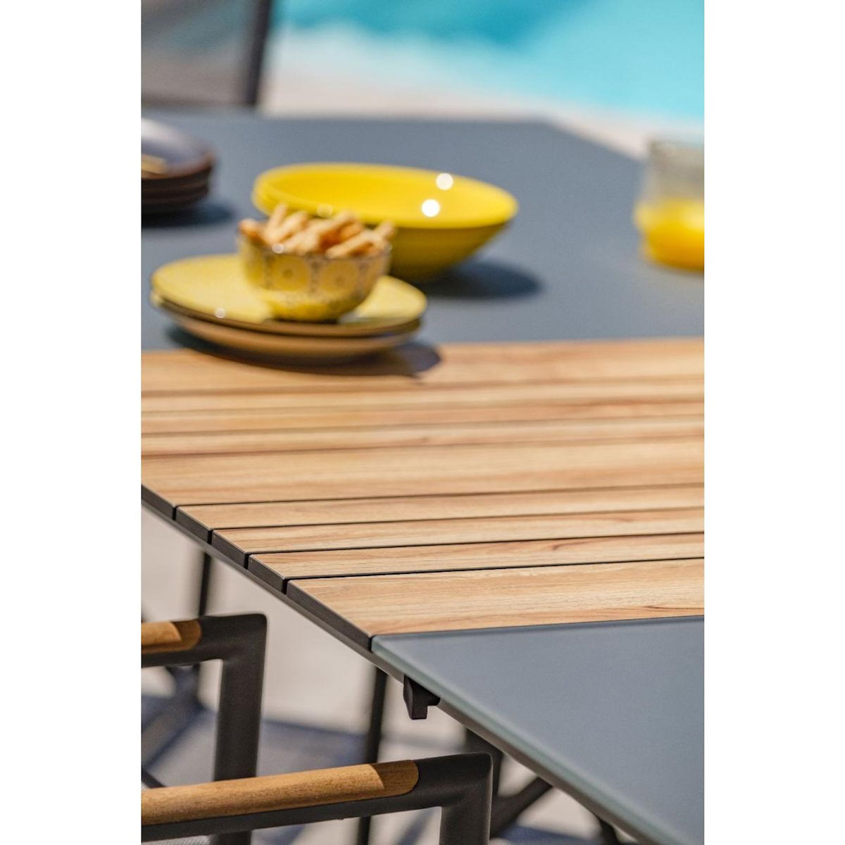 Paris Prix Table de Jardin en Verre  Honfleur  180-250cm Gris Anthracite