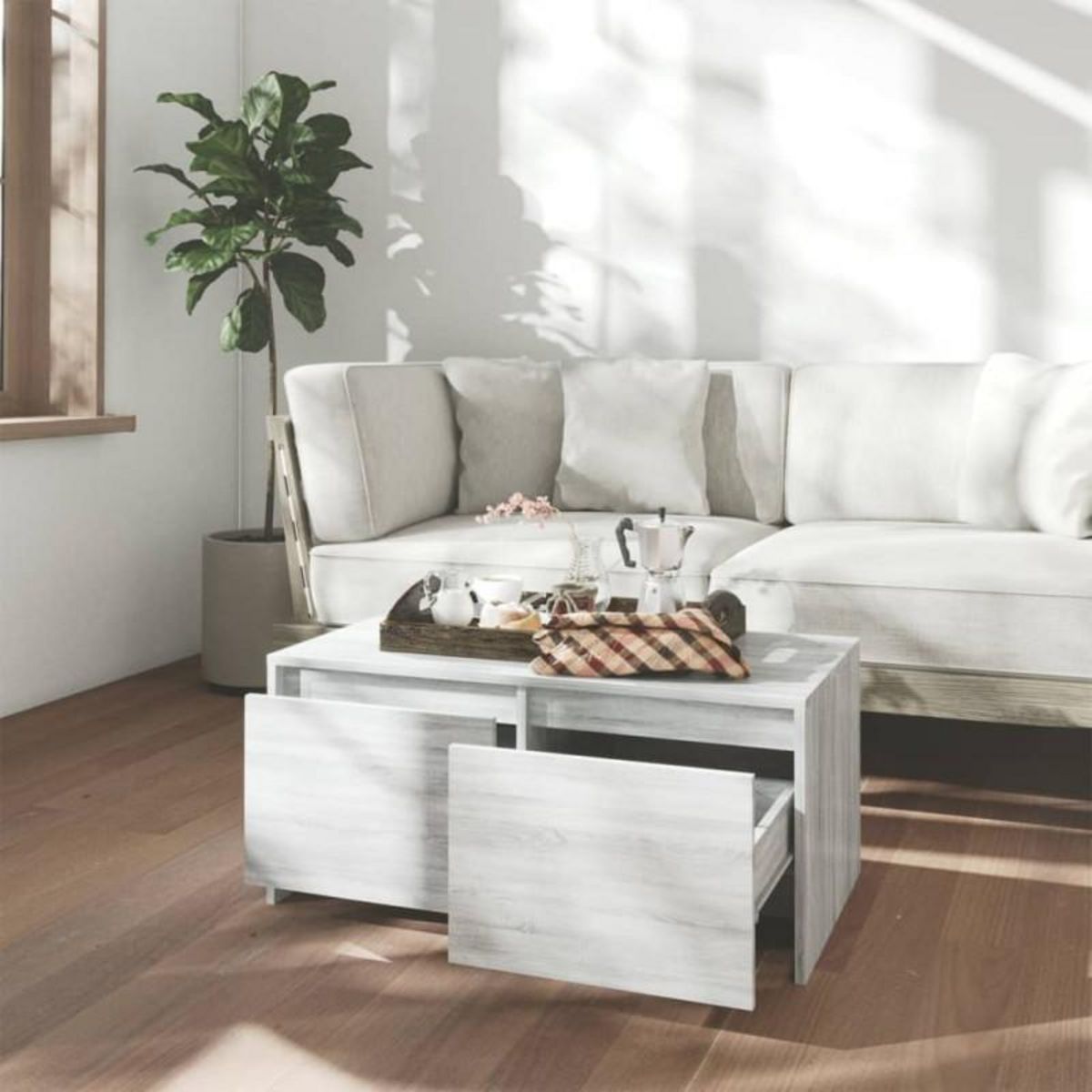 VIDAXL Table basse sonoma gris 90x50x41,5 cm bois d ingénierie