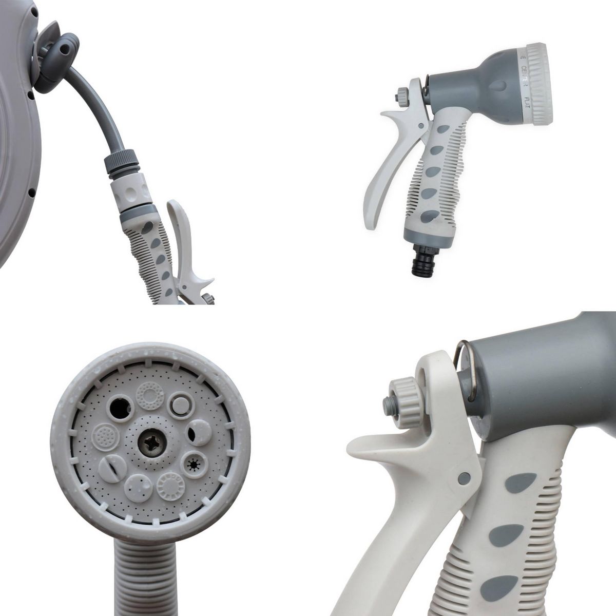 SWEEEK Dévidoir mural automatique 30m. enrouleur avec tuyau d'arrosage. raccord et pistolet d'arrosage fournis