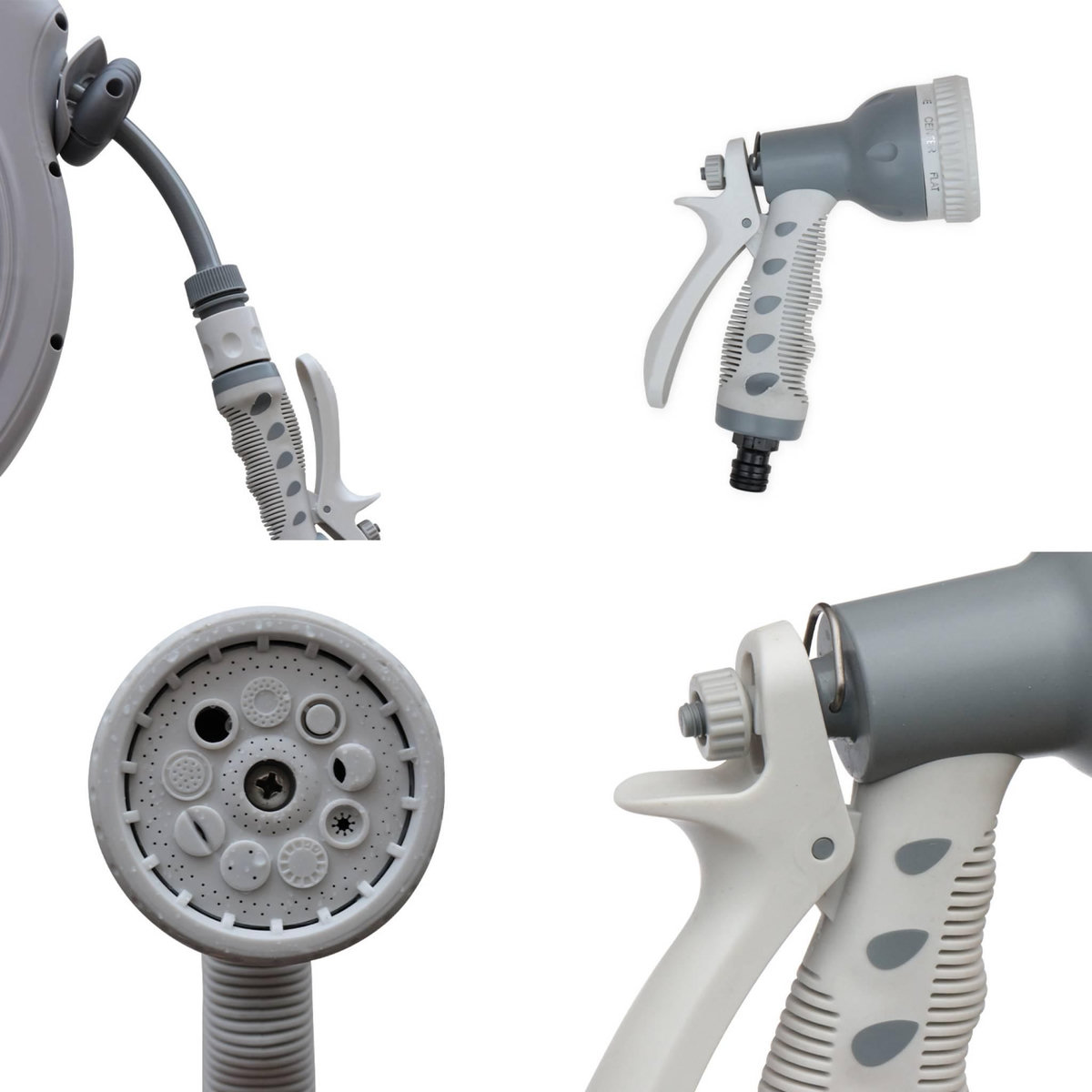 SWEEEK Dévidoir mural automatique 30m. enrouleur avec tuyau d'arrosage. raccord et pistolet d'arrosage fournis