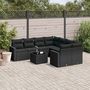 Voir la diapositive 1 : VIDAXL Salon de jardin 9 pcs avec coussins noir resine tressee