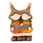 Paris Prix Statuette Couple Enfant  Welcome  34cm Orange