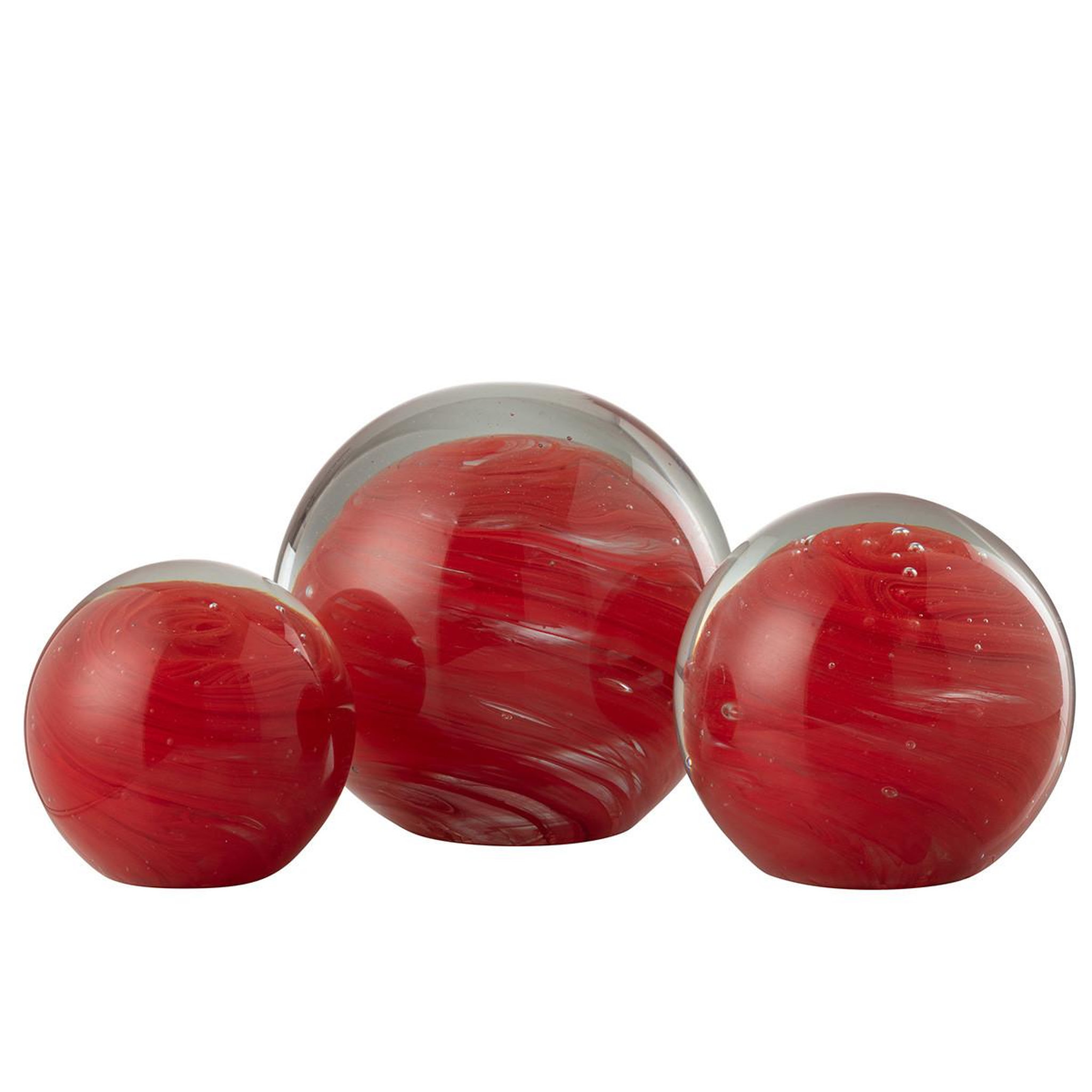 Voir la diapositive 2 : J-LINE Presse-papier en verre  twister  13cm rouge