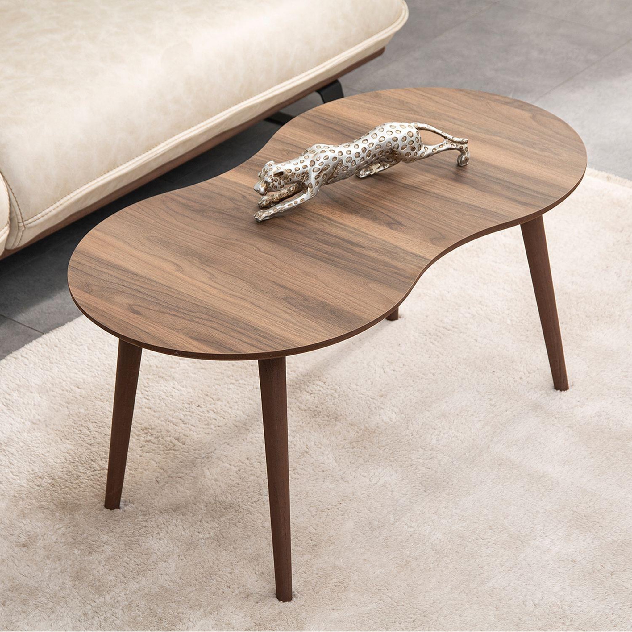 Voir la diapositive 2 : Habitat et Jardin Table basse en bois  moon  99 x 54 x 45 cm - noyer