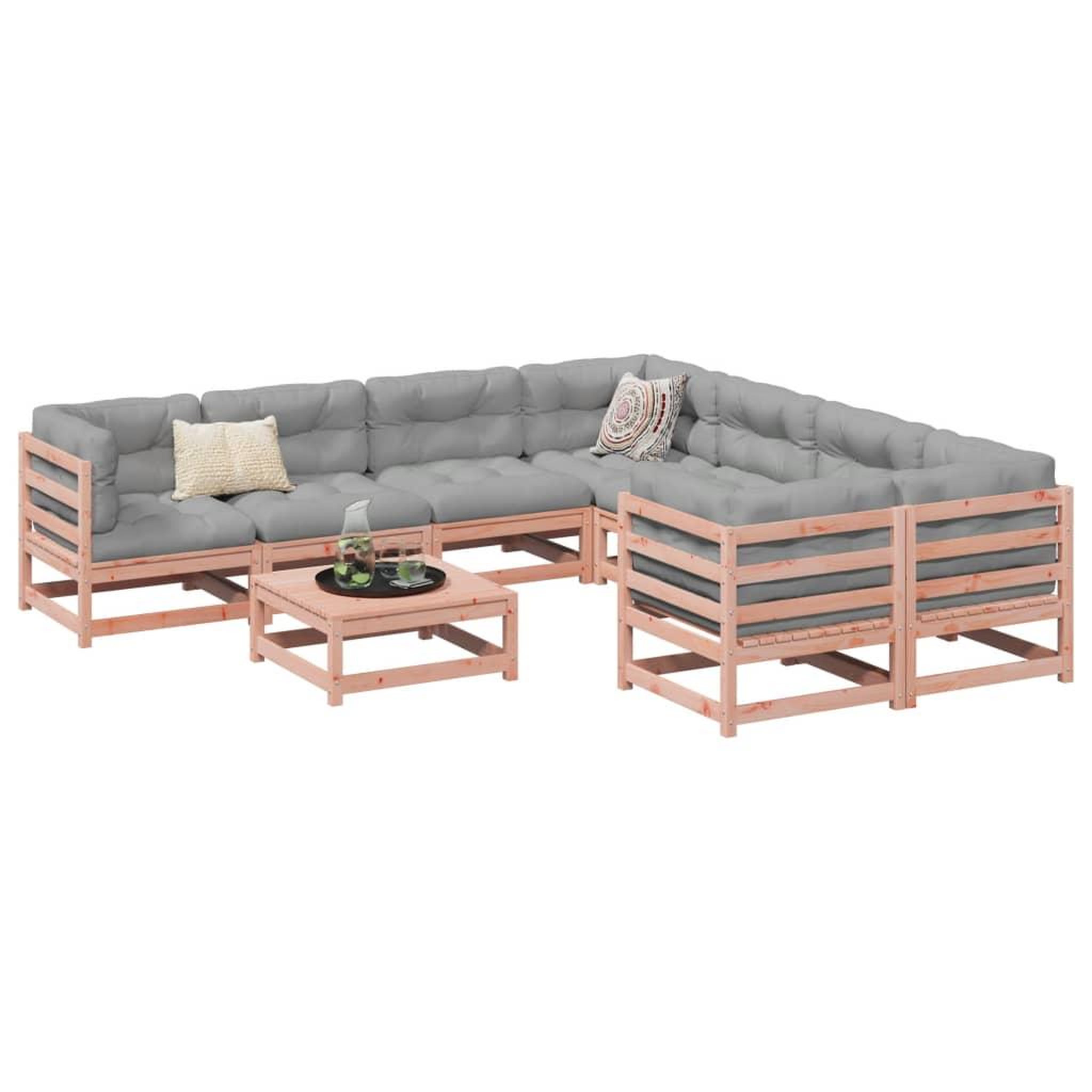Voir la diapositive 1 : VIDAXL Salon de jardin 9 pcs bois massif sapin de douglas