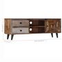 Voir la diapositive 6 : VIDAXL Meuble TV 118x30x40 cm Bois de manguier massif