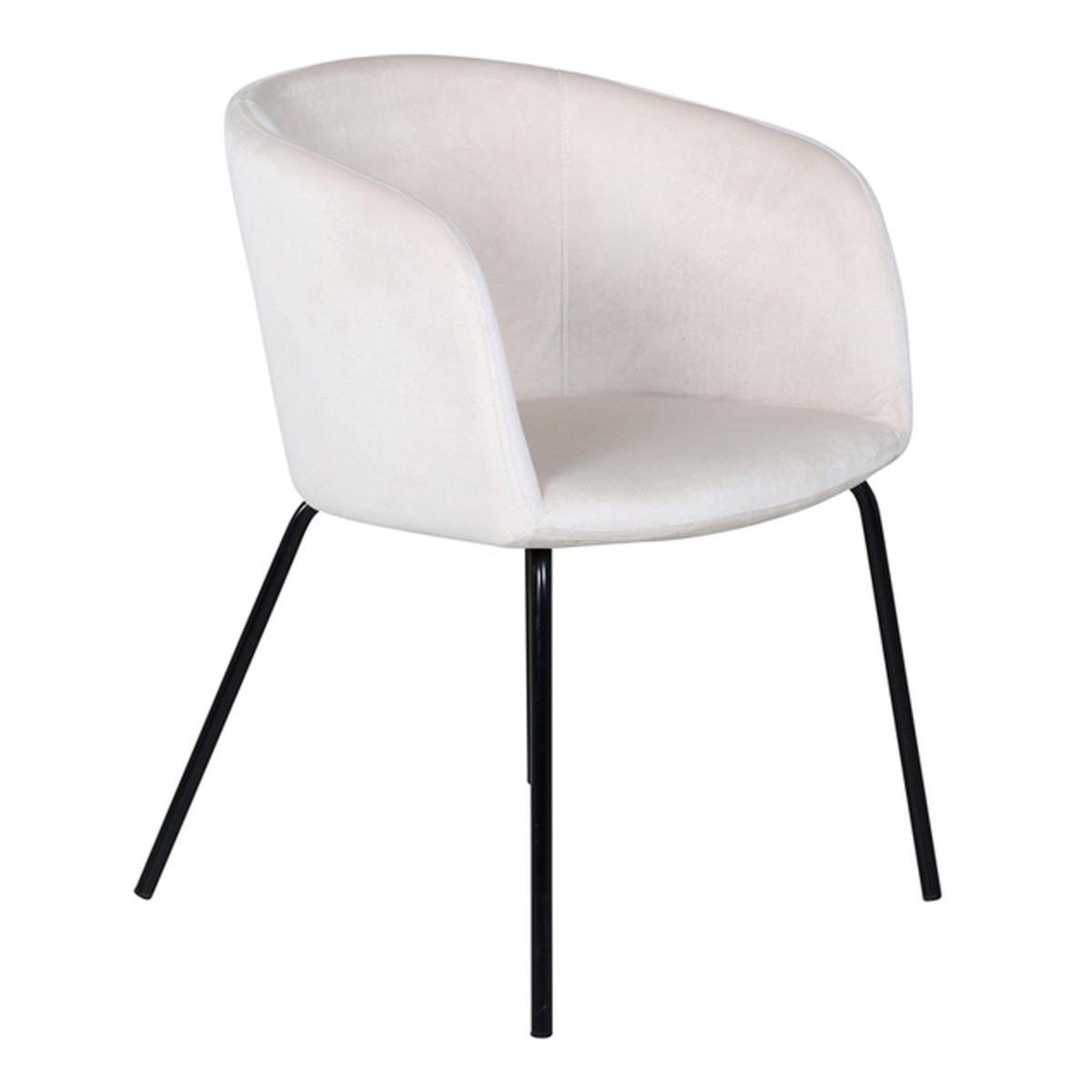 Paris Prix Chaise en velours  berit  78cm beige & noir