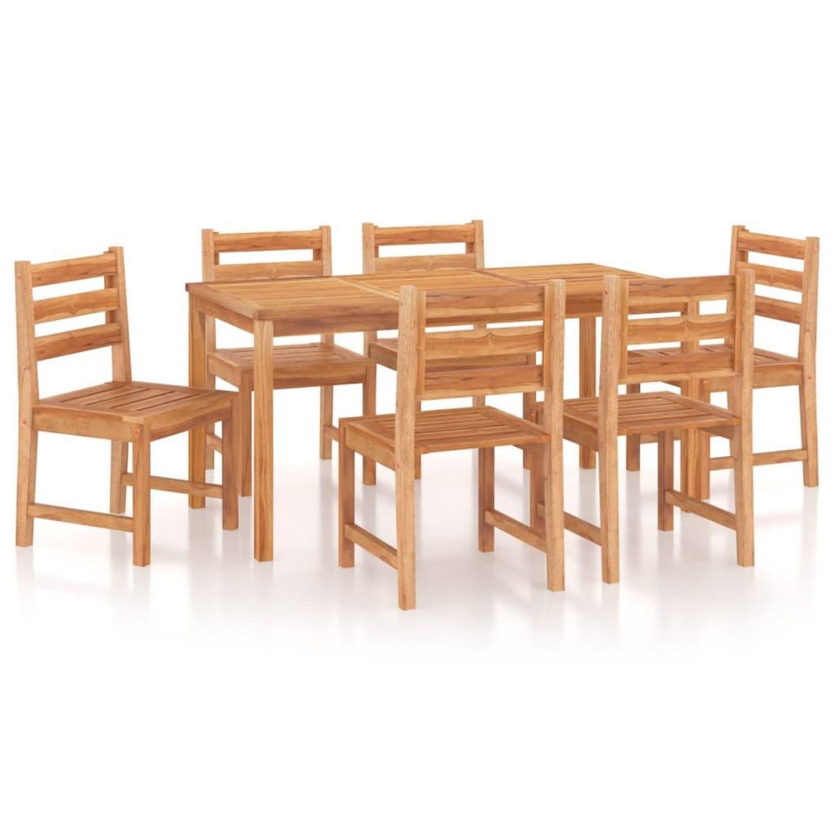 VIDAXL Ensemble a manger de jardin 7 pcs Bois de teck solide