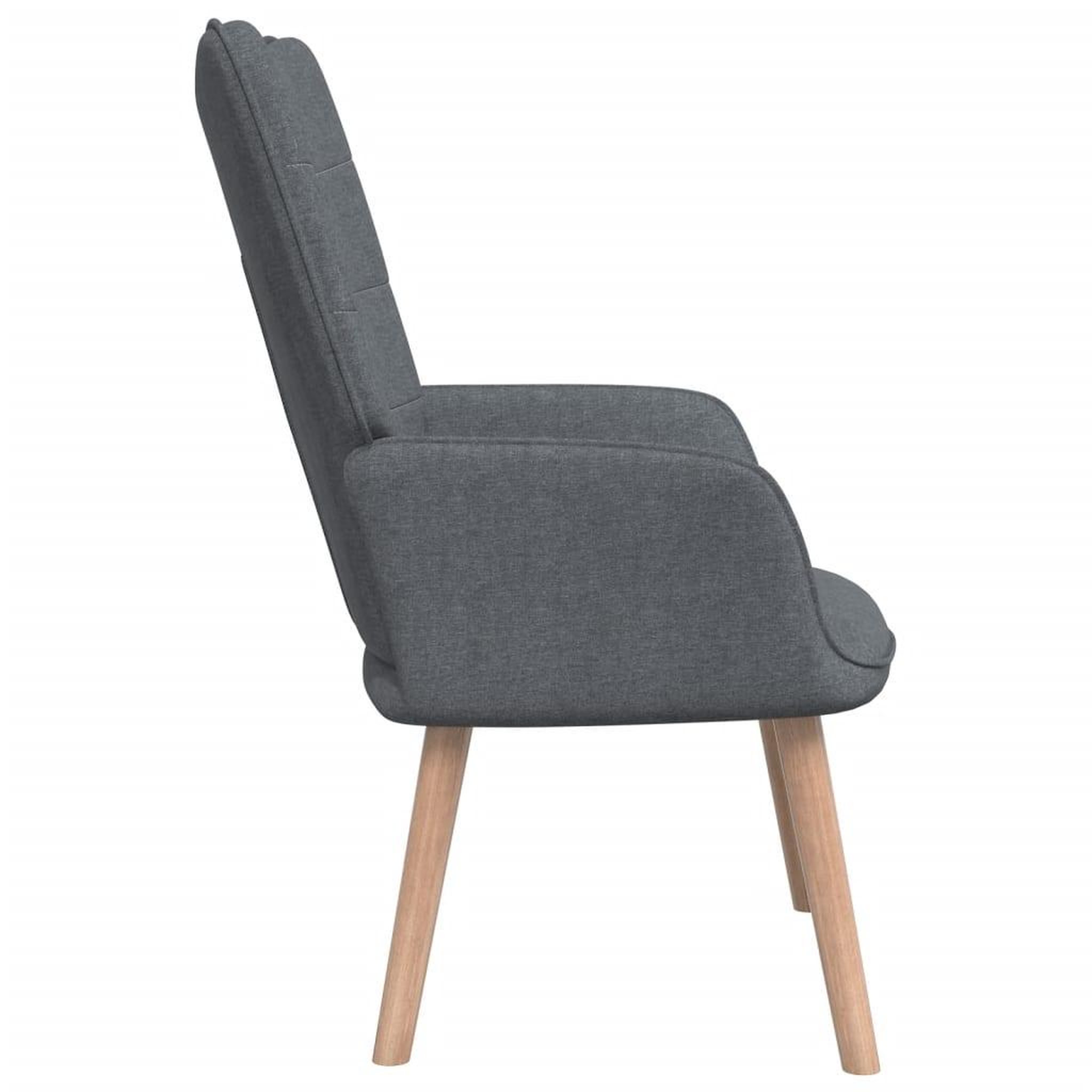 Voir la diapositive 5 : VIDAXL Chaise de relaxation avec tabouret Gris fonce Tissu