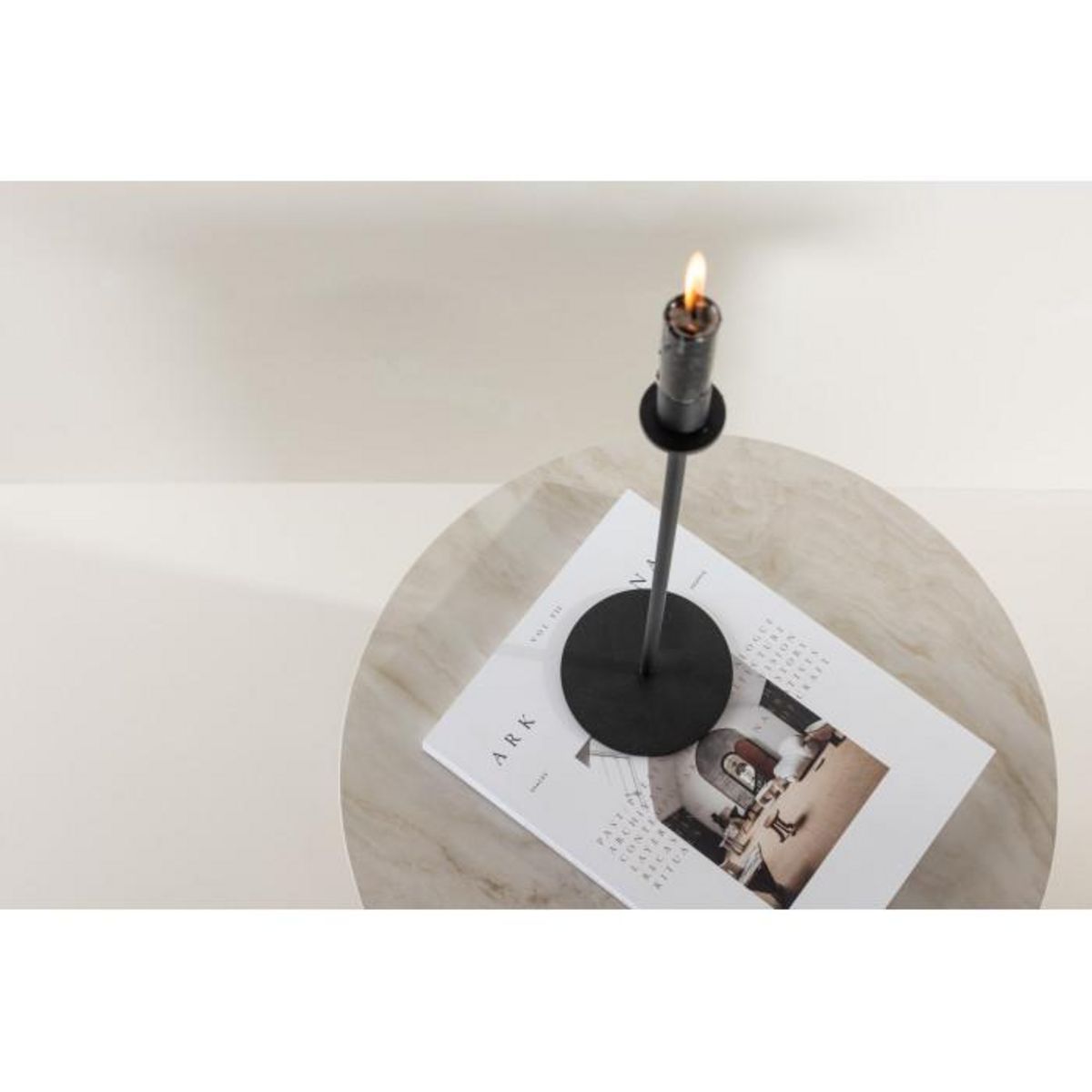 Paris Prix Table d'Appoint Effet Marbre  Alesund  50cm Beige